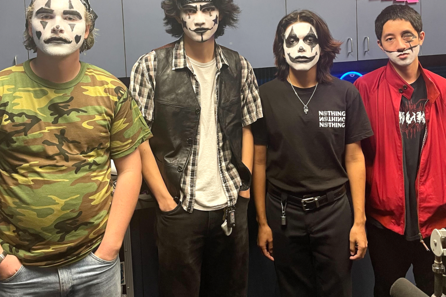 TR Staff wearing clown makeup for blog post